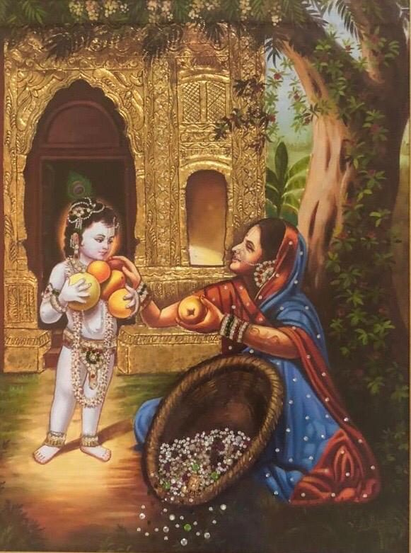 Krishna with the fruit seller