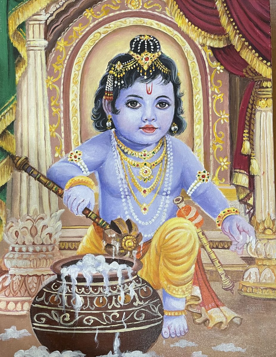 Krishna as Makhan Chor with a butter pot