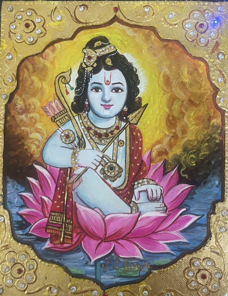 Rama standing on a lotus