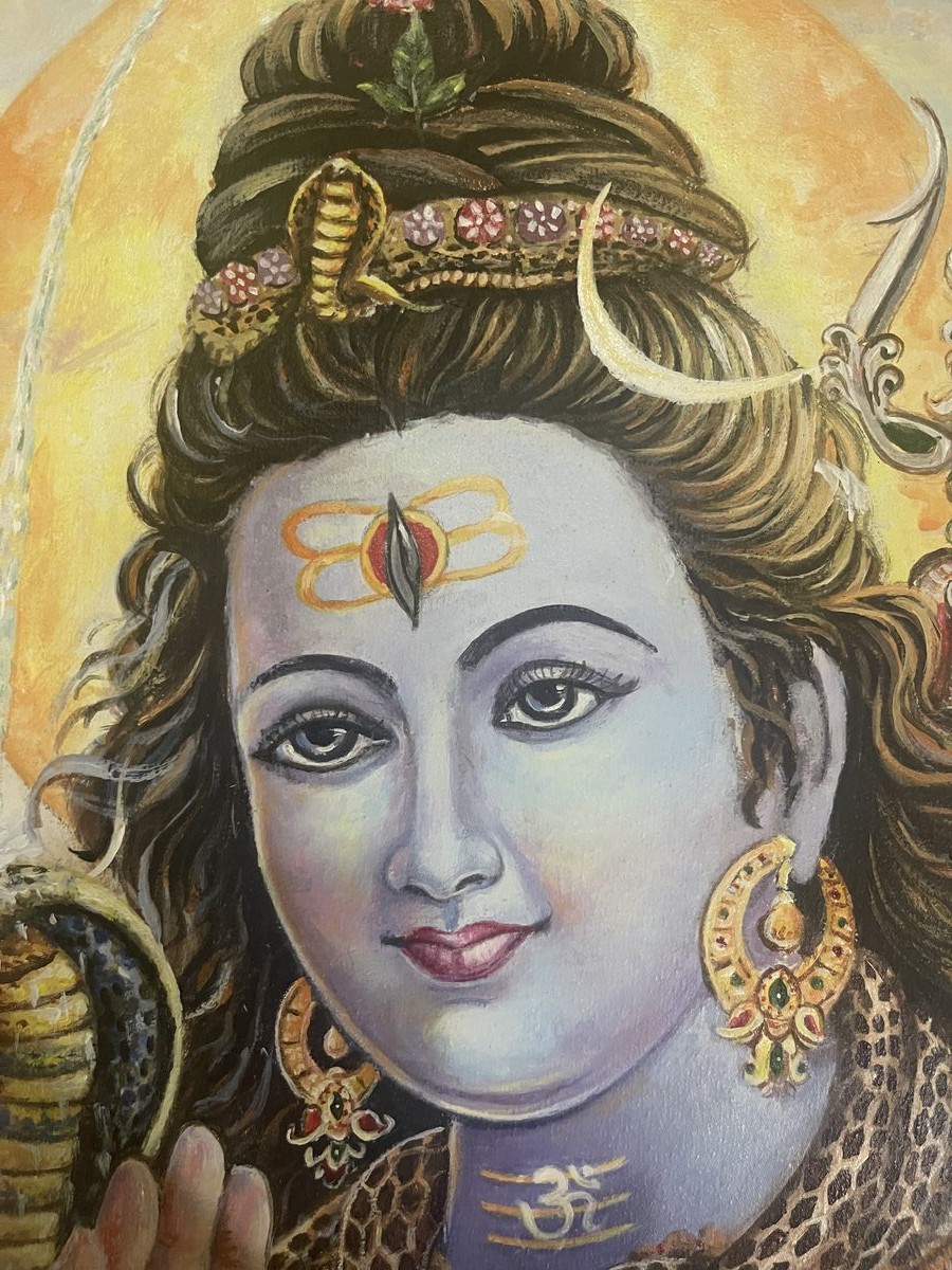 Shiva adorned with a serpent and rudraksha beads